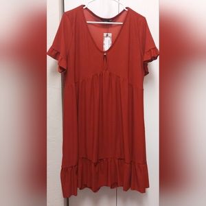 NWT Keyhole Berry Red Dress Size 16